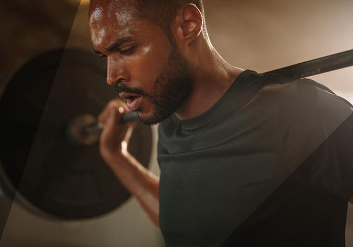 A man working out at the gym